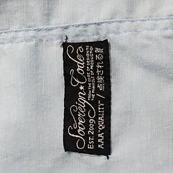 Sovereign Code Roll Sleeve Light Weight Safari Style Chambray Shirt Extra Large - Picture 8 of 14